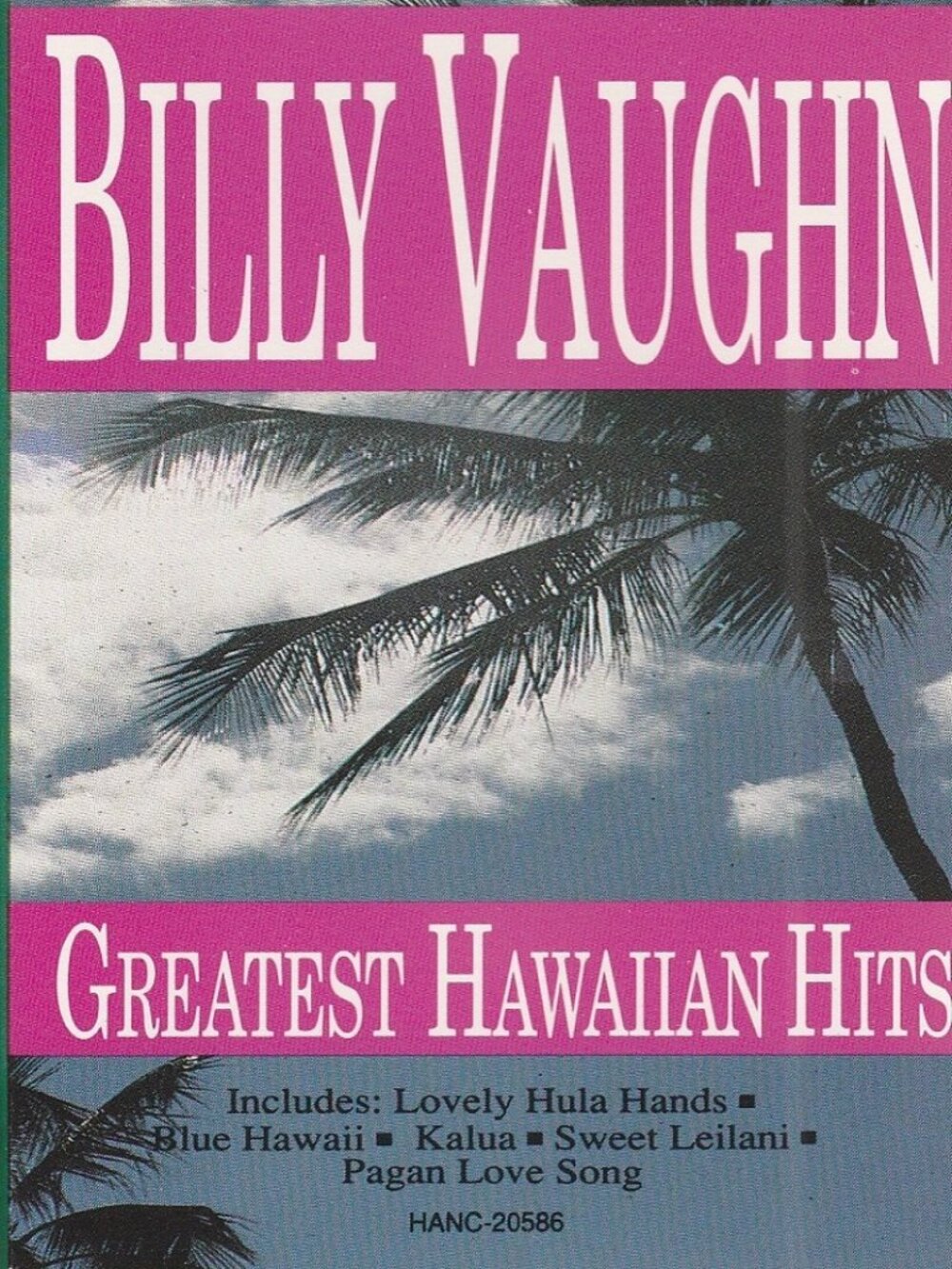 Billy Vaughn - Greatest Hawaiian Hits - 1990 Cassette Tape